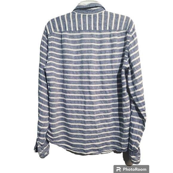 J. Crew baird mcnutt linen stripe long sleeve Button shirt - Picture 2 of 3